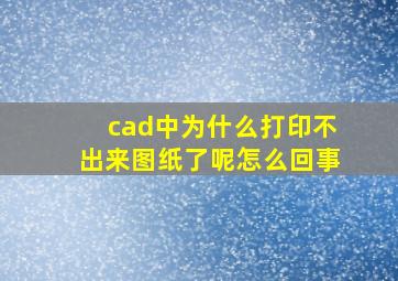 cad中为什么打印不出来图纸了呢怎么回事