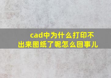 cad中为什么打印不出来图纸了呢怎么回事儿