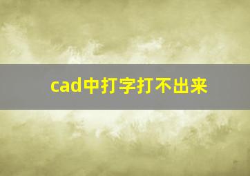 cad中打字打不出来