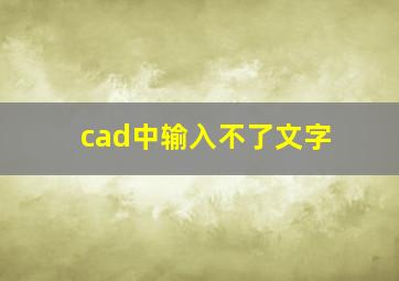 cad中输入不了文字