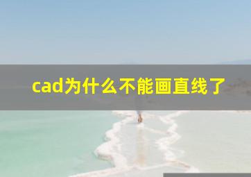 cad为什么不能画直线了