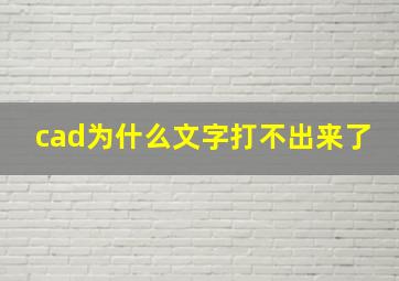 cad为什么文字打不出来了