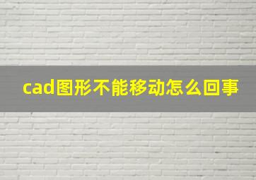 cad图形不能移动怎么回事