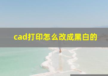 cad打印怎么改成黑白的