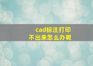 cad标注打印不出来怎么办呢