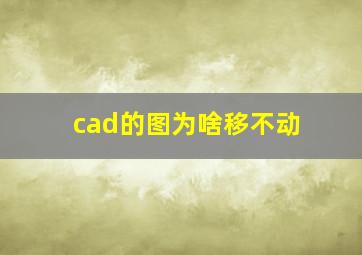 cad的图为啥移不动