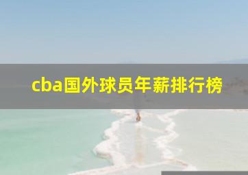 cba国外球员年薪排行榜