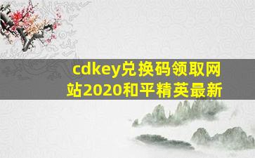 cdkey兑换码领取网站2020和平精英最新