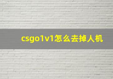 csgo1v1怎么去掉人机