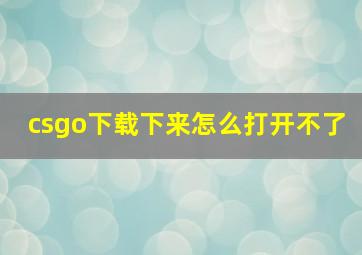 csgo下载下来怎么打开不了