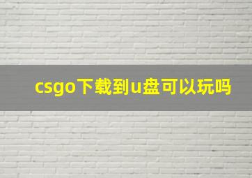 csgo下载到u盘可以玩吗