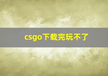 csgo下载完玩不了