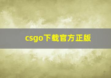 csgo下载官方正版