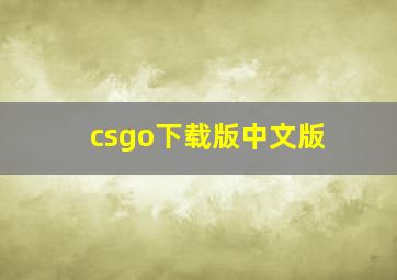 csgo下载版中文版