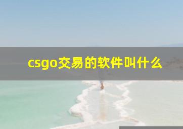 csgo交易的软件叫什么