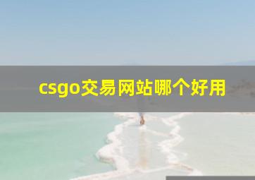 csgo交易网站哪个好用