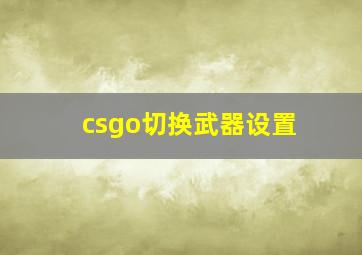 csgo切换武器设置