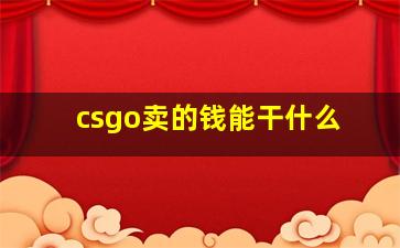 csgo卖的钱能干什么