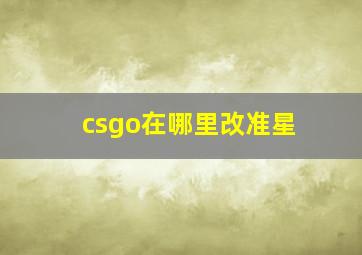 csgo在哪里改准星