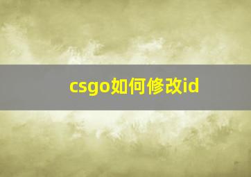 csgo如何修改id