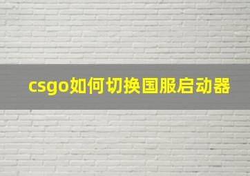 csgo如何切换国服启动器