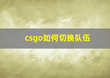 csgo如何切换队伍