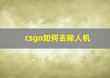 csgo如何去除人机