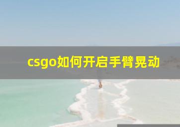 csgo如何开启手臂晃动