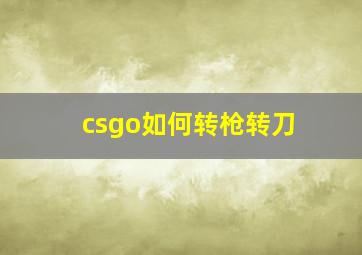 csgo如何转枪转刀