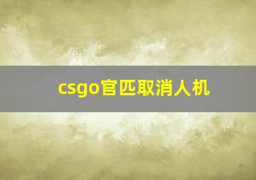 csgo官匹取消人机