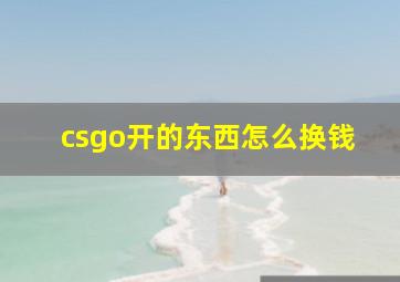 csgo开的东西怎么换钱