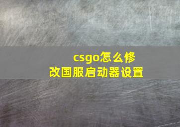 csgo怎么修改国服启动器设置