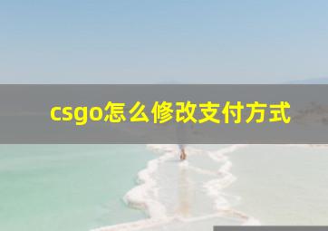 csgo怎么修改支付方式