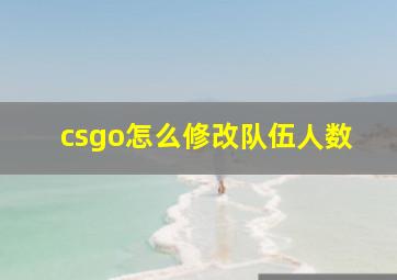 csgo怎么修改队伍人数