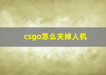 csgo怎么关掉人机