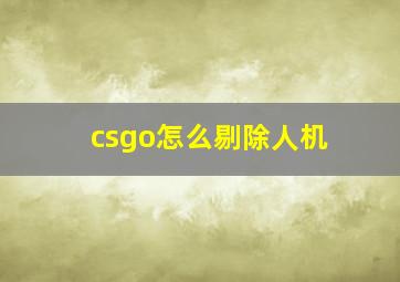 csgo怎么剔除人机