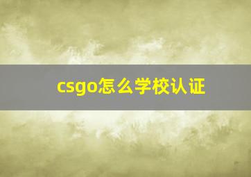 csgo怎么学校认证