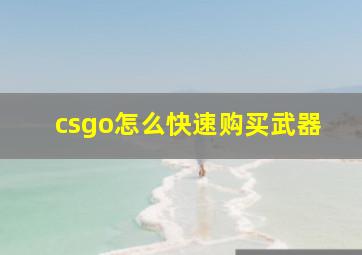 csgo怎么快速购买武器