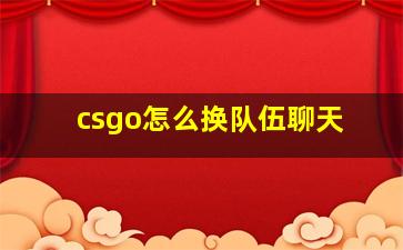 csgo怎么换队伍聊天