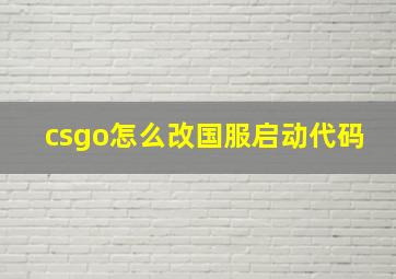 csgo怎么改国服启动代码