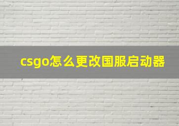 csgo怎么更改国服启动器