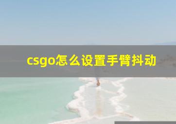 csgo怎么设置手臂抖动