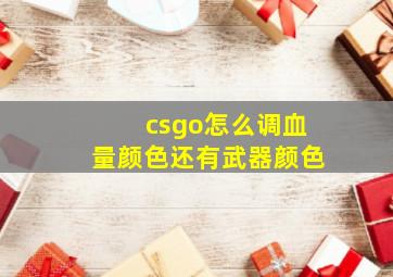 csgo怎么调血量颜色还有武器颜色