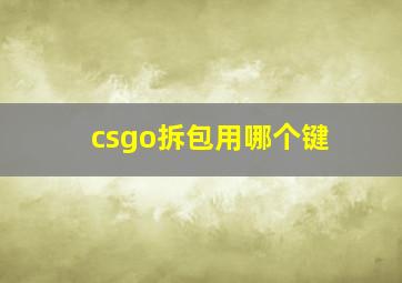 csgo拆包用哪个键