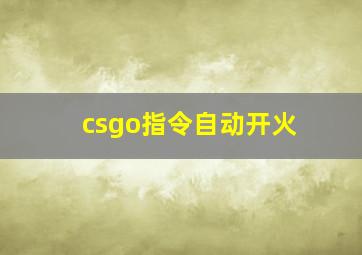 csgo指令自动开火