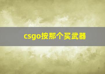 csgo按那个买武器