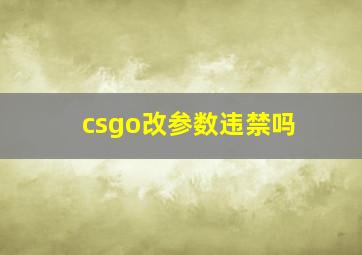 csgo改参数违禁吗