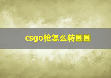 csgo枪怎么转圈圈