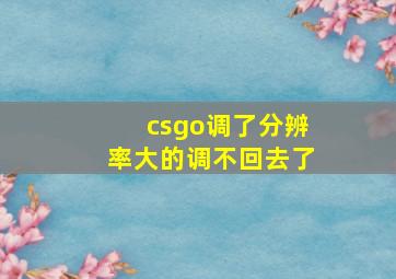 csgo调了分辨率大的调不回去了