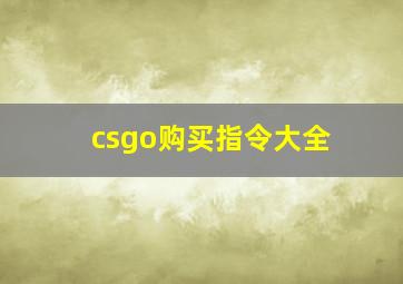 csgo购买指令大全